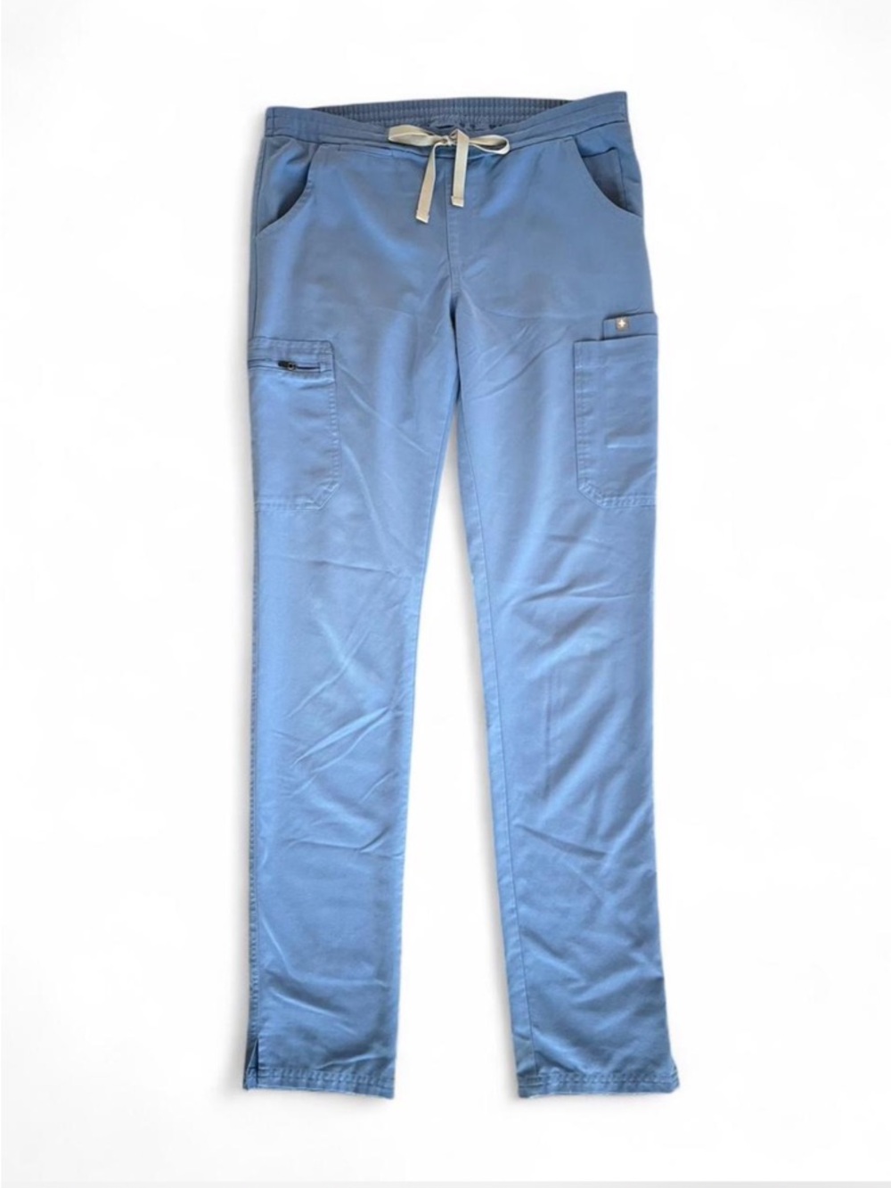 Figs Sky Blue Drawstring Cargo Scrub Joggers